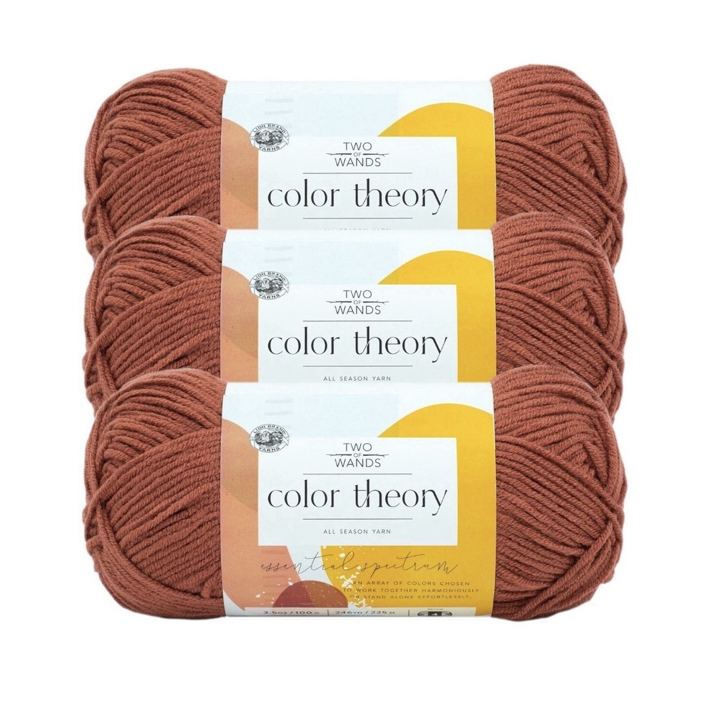 3 Pack Lion Brand Yarn 619-132AG Two of Wands: Color Theory Yarn, Canyon Lot 23